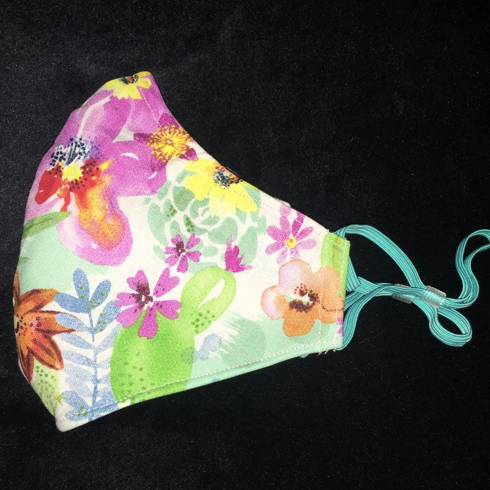 Reusable / Washable Sculpted Mask Cactus Flower #4